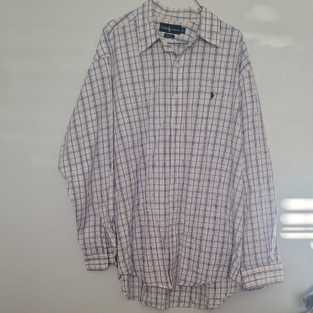 Ralph Lauren White and Blue Checkered Shirt